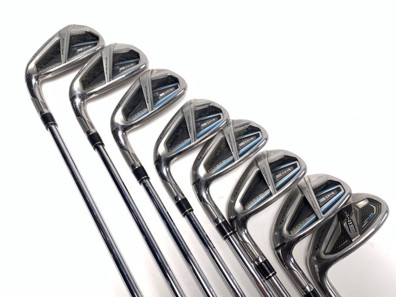 TaylorMade SIM MAX OS Iron Set 5-PW+GW+SW KBS Max MT 85g Regular Steel Mens LH