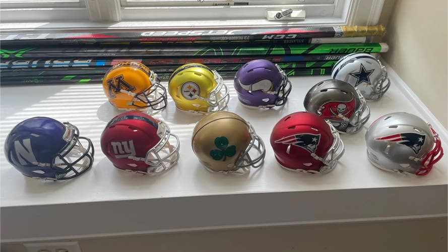 Lot/Bulk of Mini Helmets (Hockey and Football)