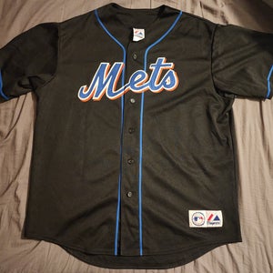 Black NY Mets  XL Adult Unisex Majestic Jersey (Used)