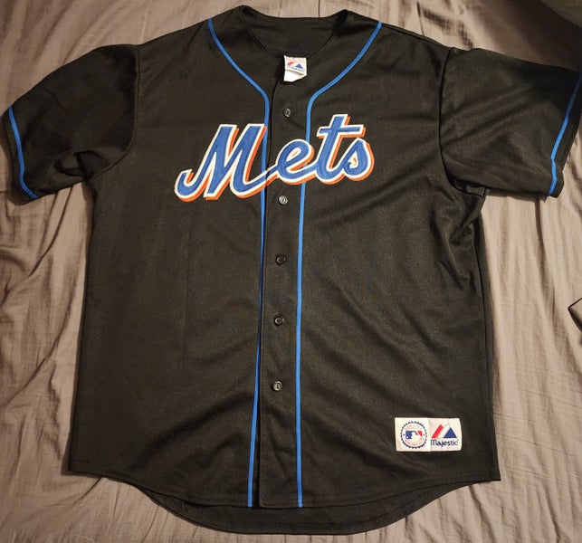 Black NY Mets  XL Adult Unisex Majestic Jersey (Used)