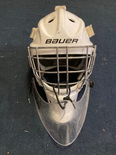 White Junior Bauer 930 Goalie Mask (Used)