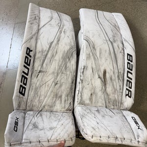 White 35" Senior Bauer GSX Goalie Leg Pads (Used)