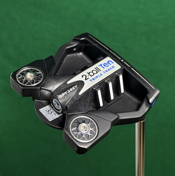 Odyssey 2-Ball Ten S Triple Track 35" Slant-Neck Mallet Putter W/Stroke Lab & HC