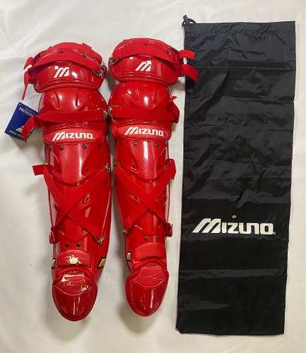 NOS Mizuno Catchers Leg Guards - Red
