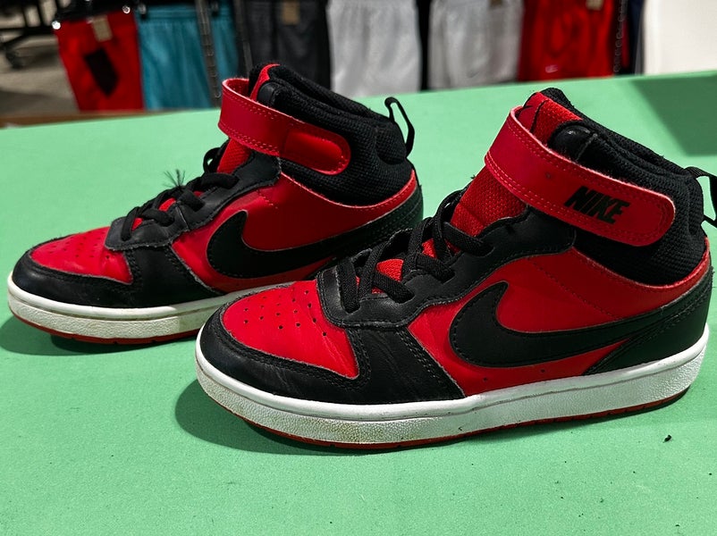 Red Kid's Nike COURT BOROUGH 1Y BASKETBALL Shoes (Used)