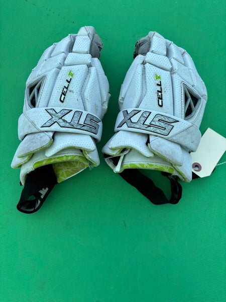White STX Cell V Lacrosse Gloves Medium