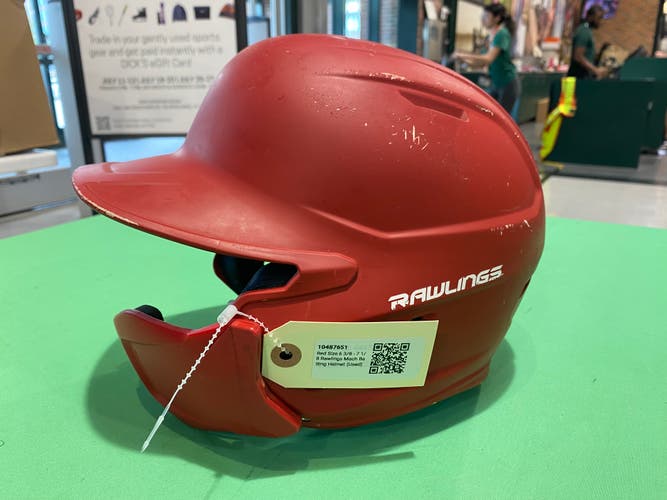 Red Size 6 3/8 - 7 1/8 Rawlings Mach Batting Helmet (Used)