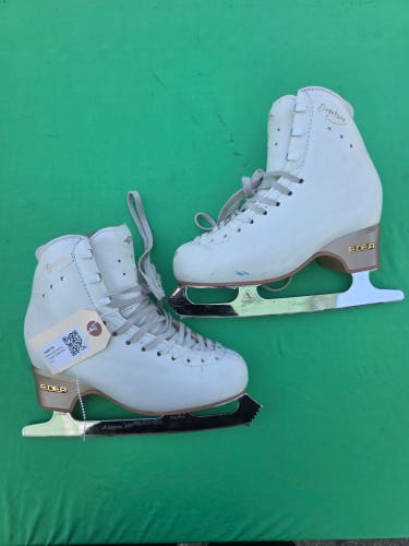 White EDEA Overture Figure Skates Adult 4.5