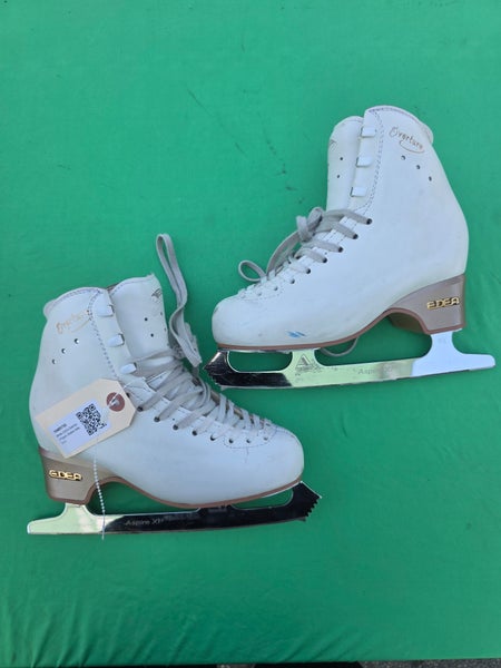 White EDEA Overture Figure Skates Adult 4.5