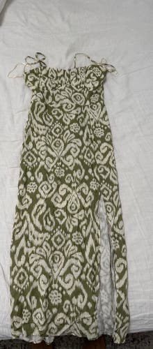 Zara Green and White Strapless Maxi Sundress, size XS