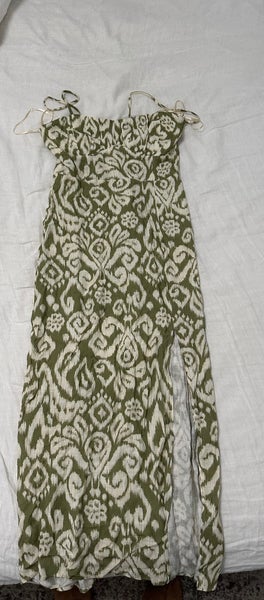 Zara Green and White Strapless Maxi Sundress, size XS