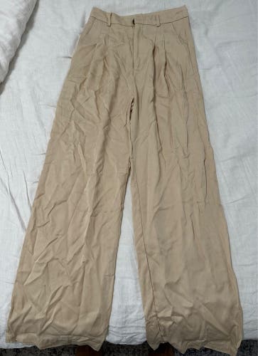 12th Tribe Women’s Tan Straight cut Pants, size S