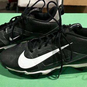 Black Men's Size M 11.5 (W 12.5) Adult Nike Alpha Menace Pro 4 Low Top Cleats Molded Cleats (Used)