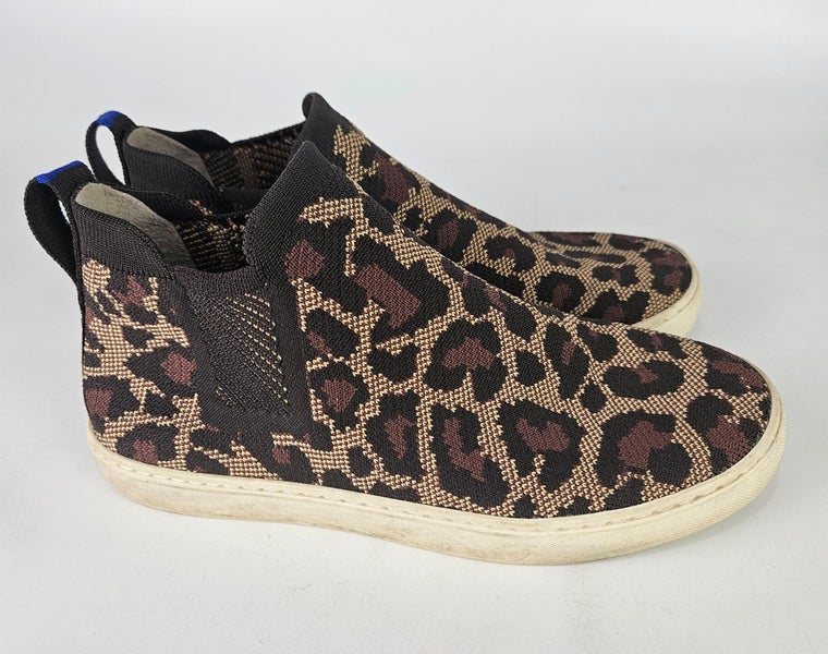 Rothys Chelsea Boot in Wildcat Cheetah Printed Fabric High Top Sneakers Size: 9