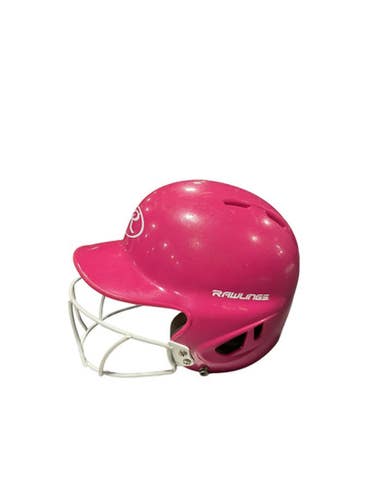 Used Rawlings HELMET W/MASK Batting Helmet w/Mask Pink One Size 11834-S000037733