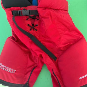 Red Senior Medium Bauer RPI Hockey Pants Pro Stock