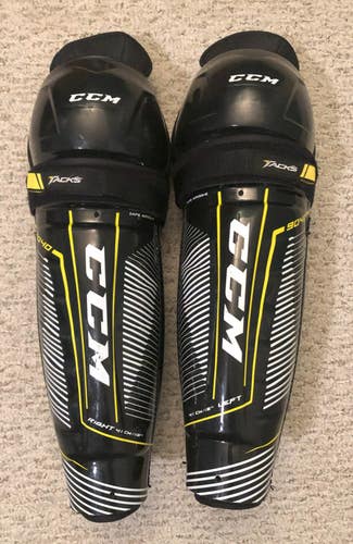 Senior CCM Tacks 9040 16" Shin Pads (Used)