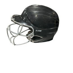 Used All-Star BLACK HELMET W/MASK Batting Helmet w/Mask Black One Size 11834-S000037465