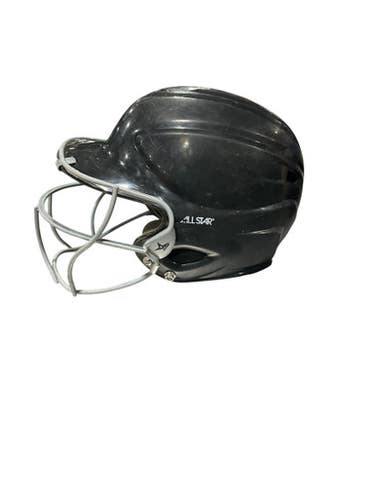 Used All-Star BLACK HELMET W/MASK Batting Helmet w/Mask Black One Size 11834-S000037465