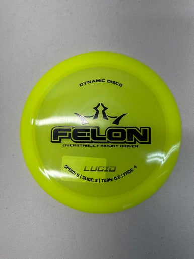 Used Dynamic Discs LUCID FELON Disc Golf Driver Yellow 169g 11835-S000196002