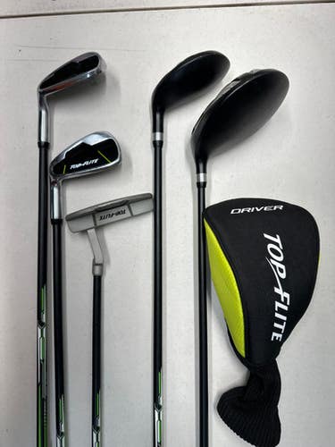 Used Top Flite JR GOLF SET Jr Package Set LH Black And Green 7 Piece 11835-S000196551