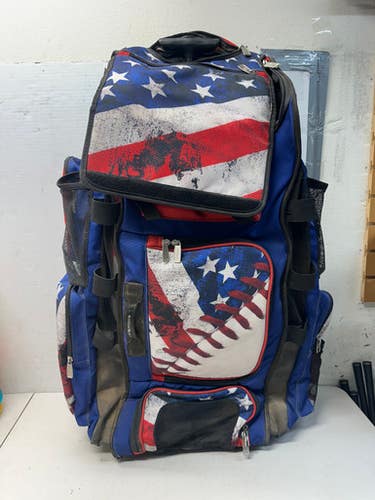 Used BoomBah WHEELED BAT BAG BB/SB Player Wheeled Bag White/Red/Navy 11835-S000196375