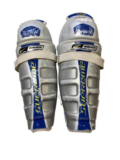 Used Bauer SUPREME 30 Senior Shin Guards White 14" 11706-S000358382