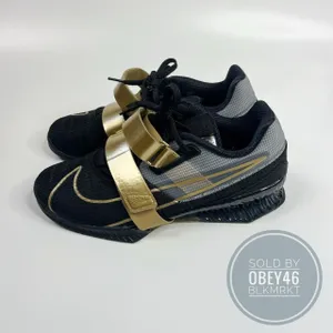 Nike Romaleos 4 SE Weightlifting Shoes 'Black & Gold' Size 10