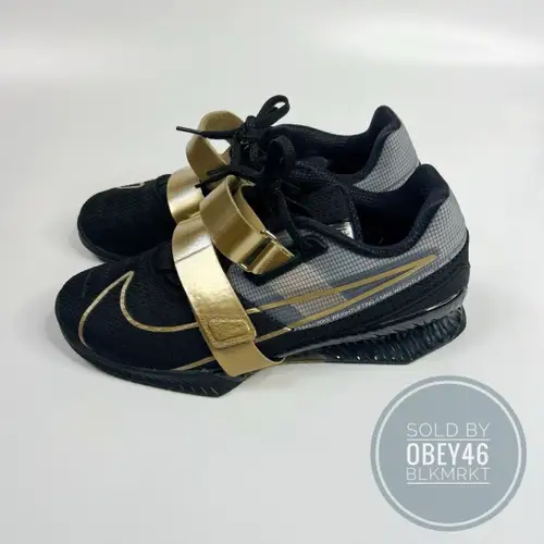 Nike Romaleos 4 SE Weightlifting Shoes 'Black & Gold' Size 10