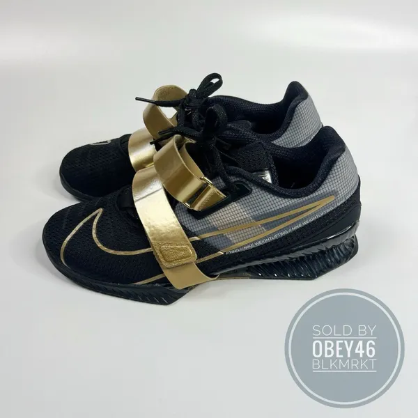Nike Romaleos 4 SE Weightlifting Shoes 'Black & Gold' Size 10