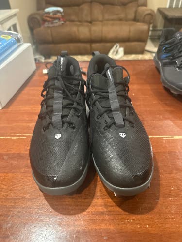 Black Men's Size 13.0 (W 14.0) Adult Nike Low Top Force Trout 9 Pro MCS Molded Cleats (New)