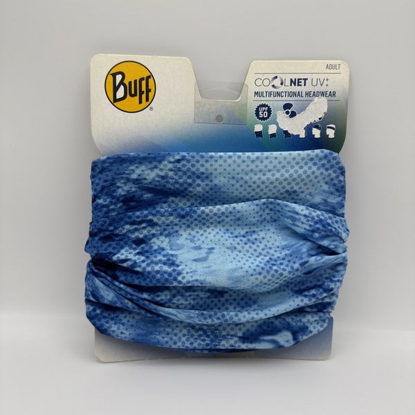 Buff Coolnet UV+ MultiFunctional Headwear Gaiter Pelagic Camo Blue, One Size NWT