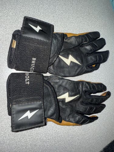Brown Youth Small Bruce Bolt Batting Gloves (Used)