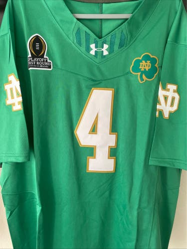 Notre Dame College Football Playoff Jersey Jeremiyah Love Large