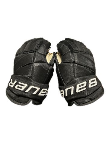 Used Black 14” Bauer Vapor Hockey Gloves
