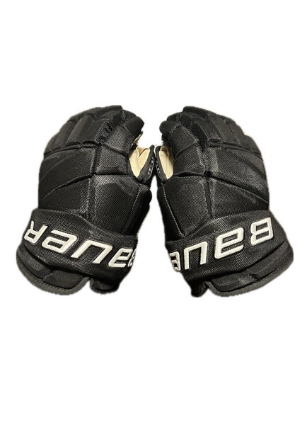 Used Black 14” Bauer Vapor Hockey Gloves