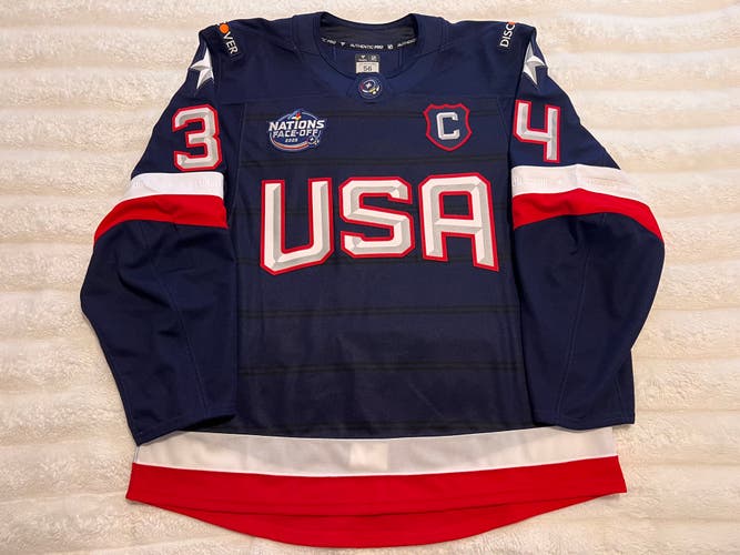 2025 NHL 4 Nations Face-Off - Team USA - A. Matthews #34 - FAP w/ sponsorships patches