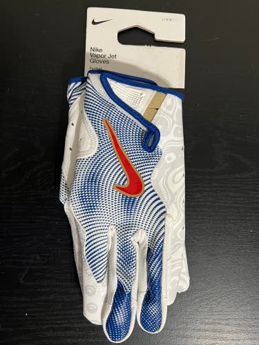 Nike Vapor Jet 8.0 Wide Receiver Football Gloves Size Large Red / White / Blue