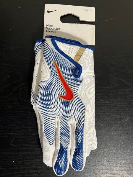 Nike Vapor Jet 8.0 Wide Receiver Football Gloves Size Large Red / White / Blue