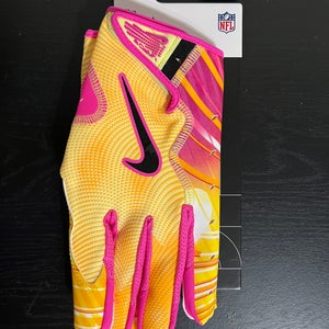 Nike Vapor Jet 8.0 Energy Combine Football Gloves Adult XL Yellow/Pink/White