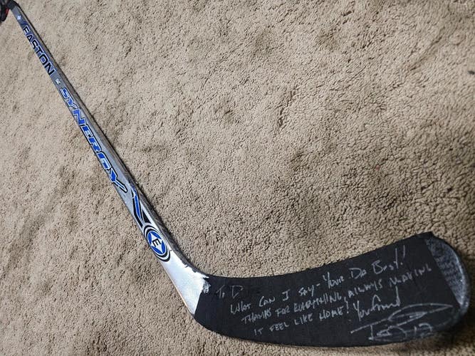 RYAN MALONE 06'07 Signed  Pittsburgh Penguins NHL Game Used Hockey Stick w COA