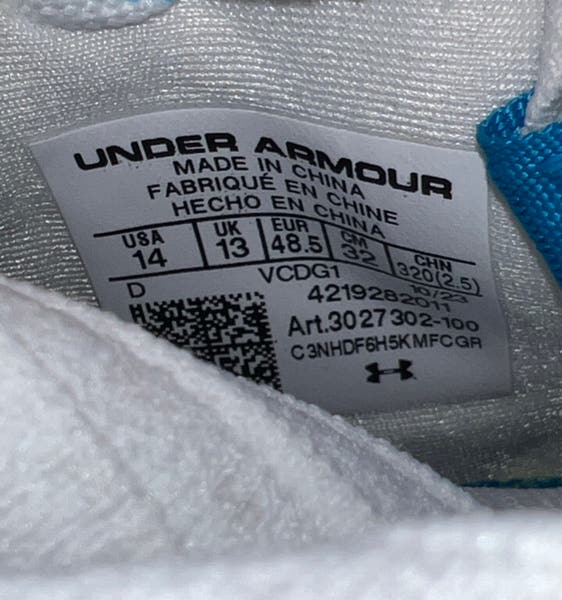 NEW Under Armour Highlight MC Football Cleats White/Blue 3027302 100 Size 14 NEW Under Armour Highlight MC Football Cleats White/Blue  main image 2