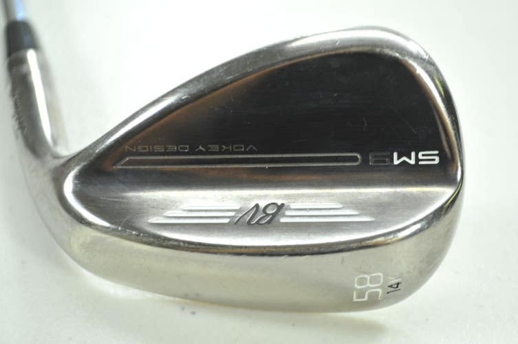 Titleist Vokey SM9 Brushed Steel 58*-14K Wedge Right Wedge Flex Steel # 193968