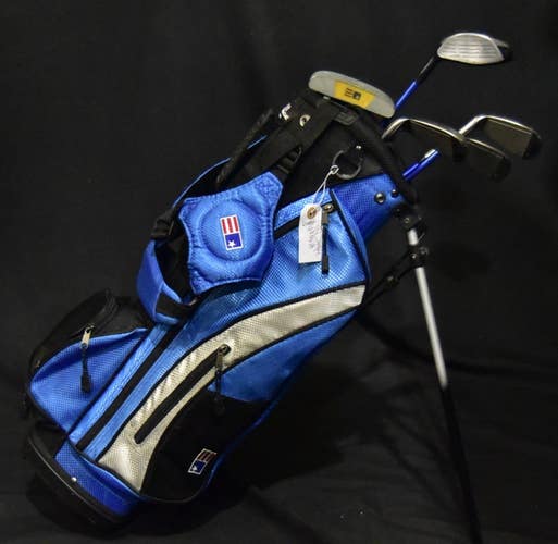 US KIDS GOLF JUNIOR GOLF CLUBS AND BAG 4FT-4FT2 D-31IN 8-27
