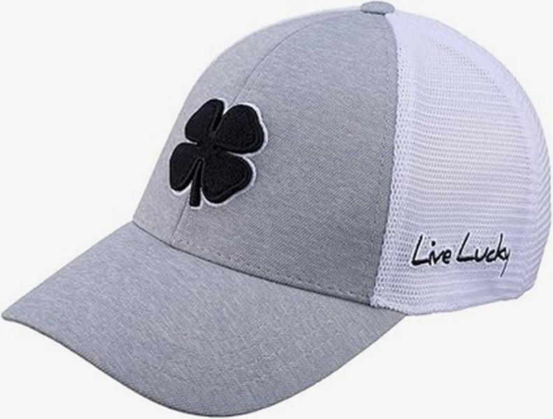 NEW Black Clover Live Lucky Perfect Luck 18 Silver Fitted S/M Golf Hat/Cap