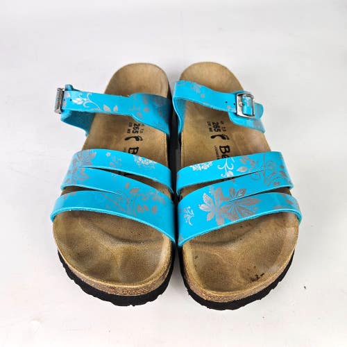 Birkenstock Betula Patent Blue Floral Slide Sandals Women's Size: 41 / 10