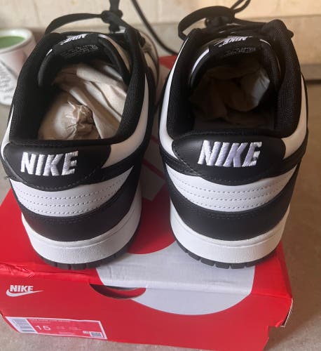 Nike Dunks Black and White Panda Sneakers Size 15 Brand New With Box