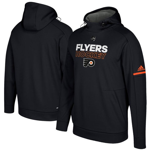 Men's Large Philadelphia Flyers adidas Black Authentic Player - Hoodie Sweatshirt