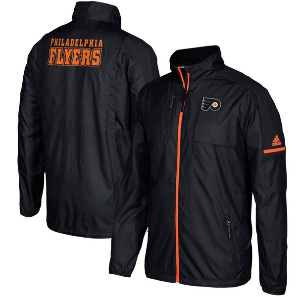 New without Tags Men's Large Philadelphia Flyers adidas Black Authentic Rink Full-Zip Jacket