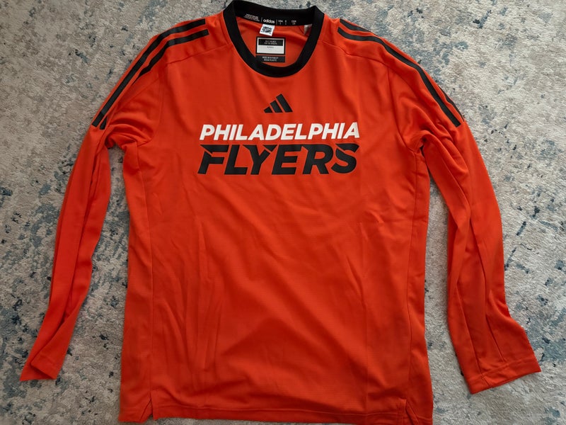New without Tags Men's Large Philadelphia Flyers adidas Orange AEROREADY® Long Sleeve T-Shirt